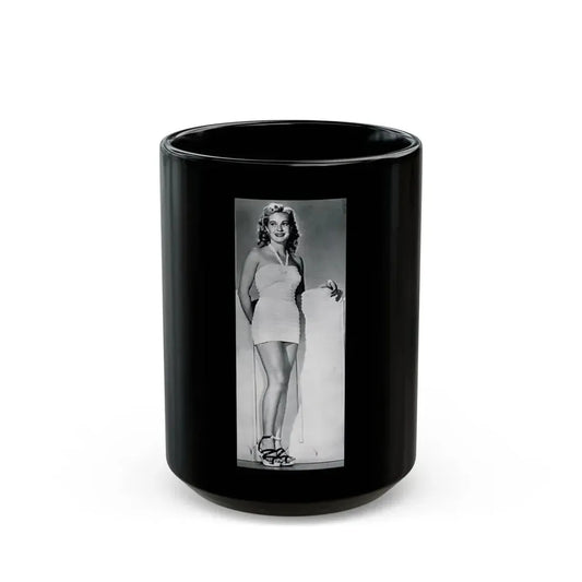 Lori Nelson #50 - Printed & Scanned (Vintage Female Icon) Black Coffee Mug 15oz - Go Mug Yourself