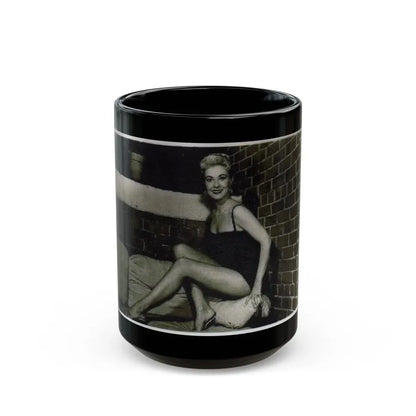 Lori Nelson #54 - Printed & Scanned (Vintage Female Icon) Black Coffee Mug 15oz - Go Mug Yourself