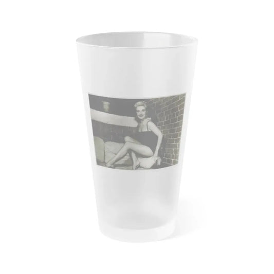 Lori Nelson #54 - Printed & Scanned (Vintage Female Icon) Frosted Pint Glass 16oz 16oz Frosted - Go Mug Yourself
