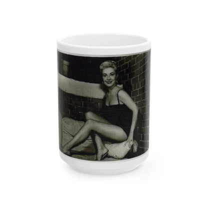 Lori Nelson #54 - Printed & Scanned (Vintage Female Icon) White Coffee Mug 15oz - Go Mug Yourself