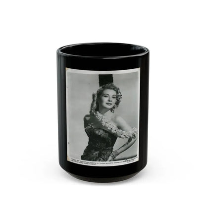 Lori Nelson #58 - Printed & Scanned (Vintage Female Icon) Black Coffee Mug 15oz - Go Mug Yourself