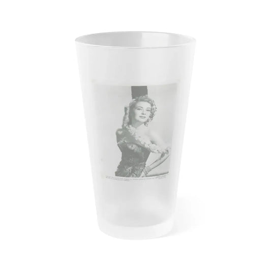 Lori Nelson #58 - Printed & Scanned (Vintage Female Icon) Frosted Pint Glass 16oz 16oz Frosted - Go Mug Yourself