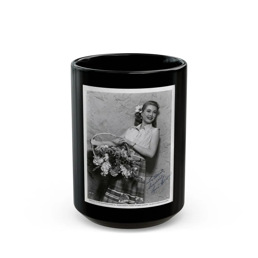 Lori Nelson #74 (Vintage Female Icon) Black Coffee Mug-15oz-Go Mug Yourself