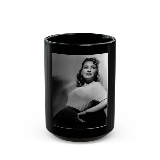 Lori Nelson #76 (Vintage Female Icon) Black Coffee Mug-15oz-Go Mug Yourself