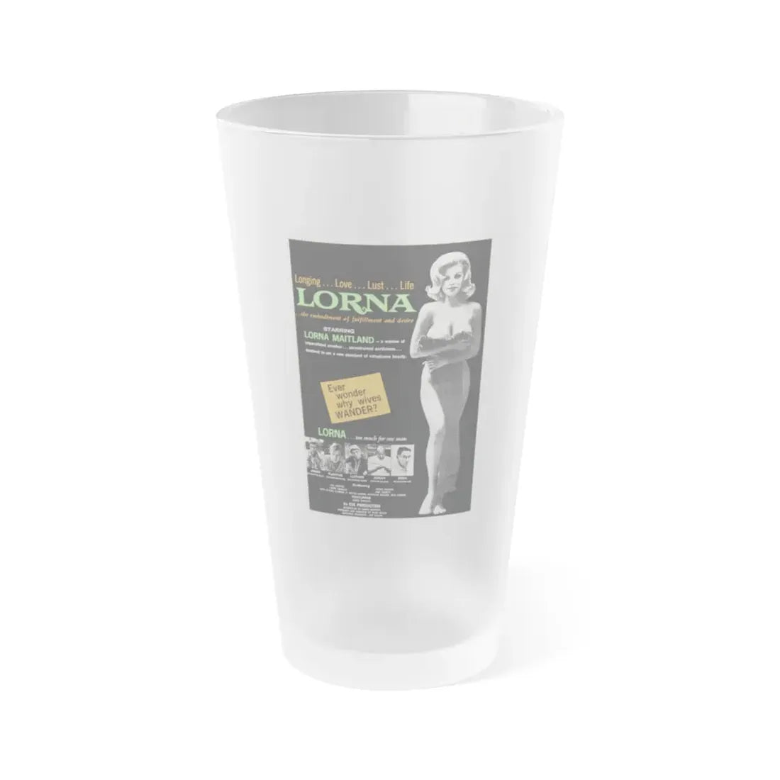 LORNA 1964 Movie Poster - Frosted Pint Glass 16oz Default Title - Go Mug Yourself