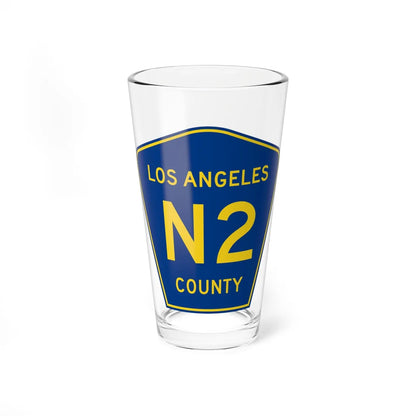 Los Angeles County N2 (California) (Road Sign) Pint Glass 16oz 16oz - Go Mug Yourself