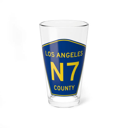 Los Angeles County N7 (California) (Road Sign) Pint Glass 16oz 16oz - Go Mug Yourself