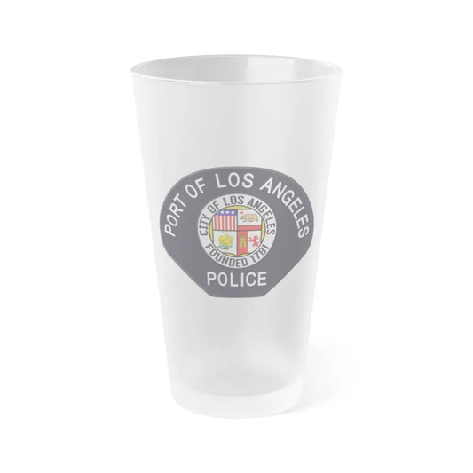 Los Angeles Port Police - Frosted Pint Glass 16oz-16oz-Frosted-Go Mug Yourself