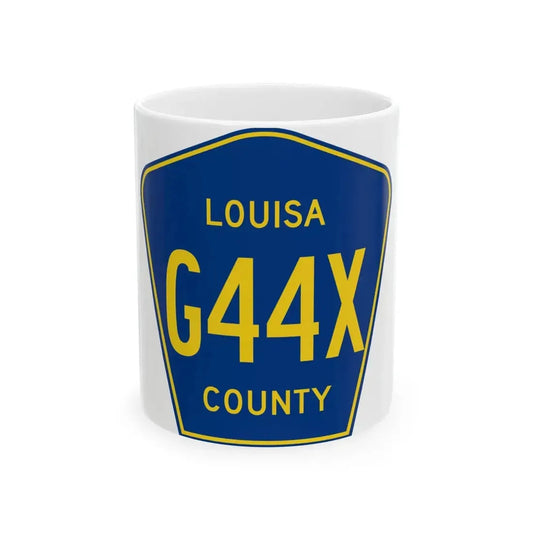 Louisa County Route G44X IA (Iowa) (Road Sign) White Coffee Mug 11oz - Go Mug Yourself