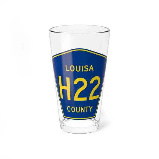 Louisa County Route H22 IA (Iowa) (Road Sign) Pint Glass 16oz 16oz - Go Mug Yourself