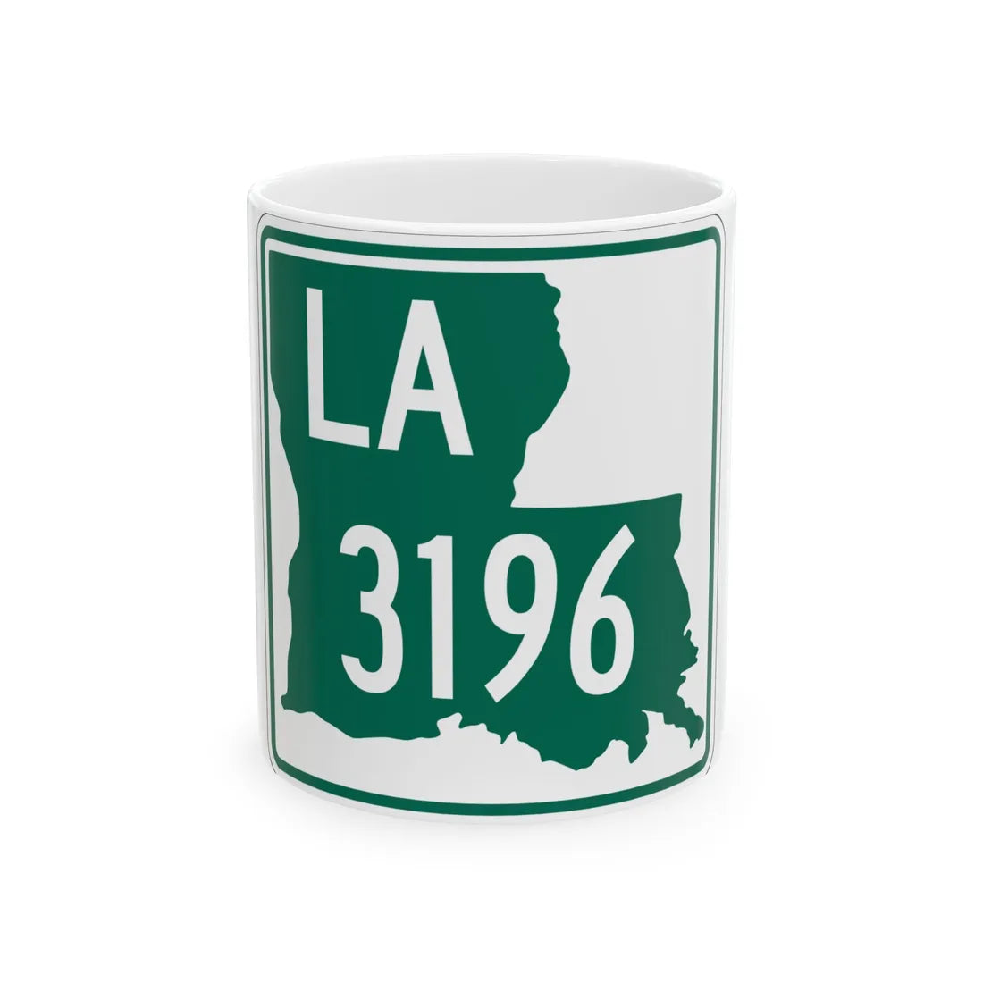 Louisiana 3196 (Louisiana) (Road Sign) White Coffee Mug 11oz - Go Mug Yourself