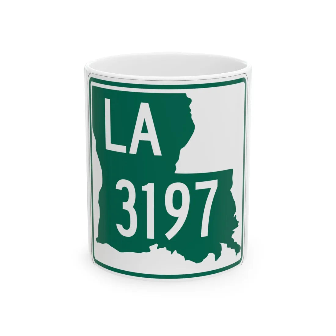 Louisiana 3197 (Louisiana) (Road Sign) White Coffee Mug 11oz - Go Mug Yourself