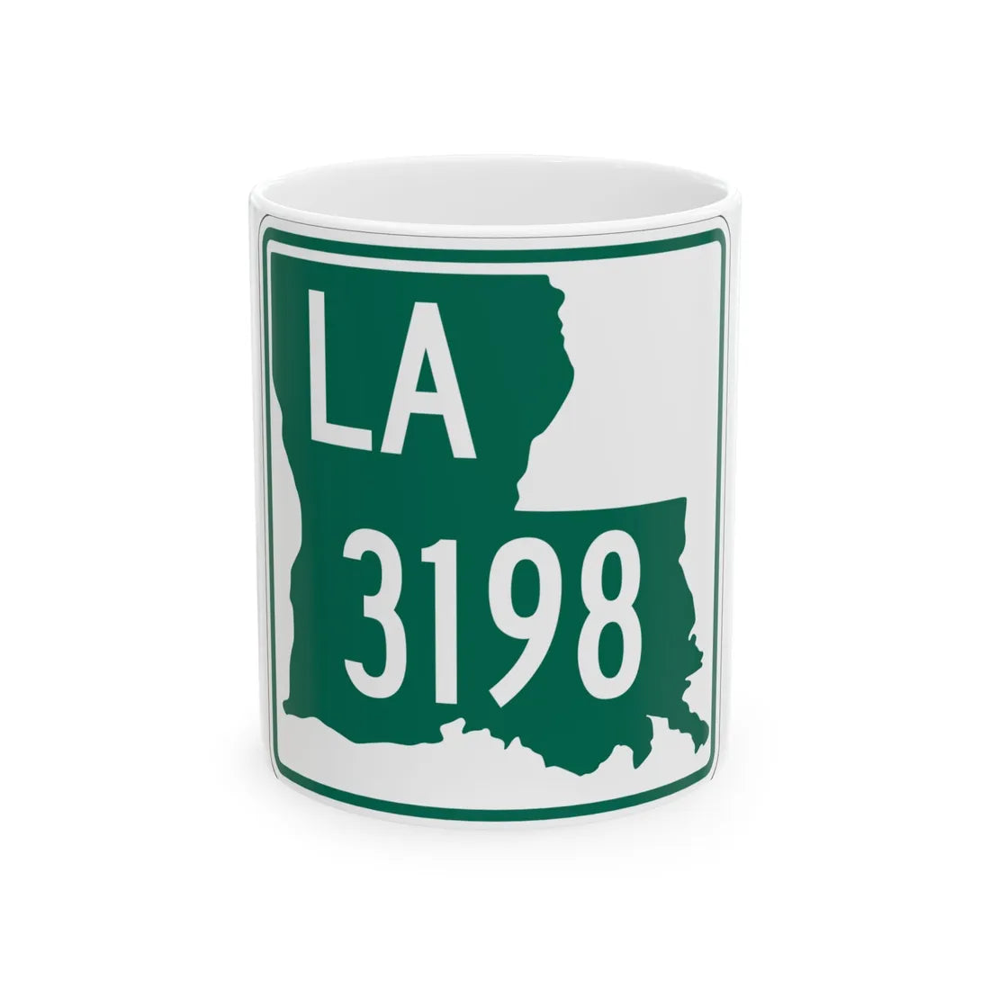 Louisiana 3198 (Louisiana) (Road Sign) White Coffee Mug 11oz - Go Mug Yourself