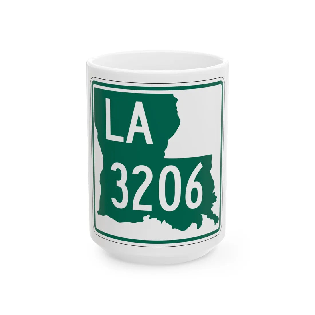 Louisiana 3206 (Louisiana) (Road Sign) White Coffee Mug 15oz - Go Mug Yourself