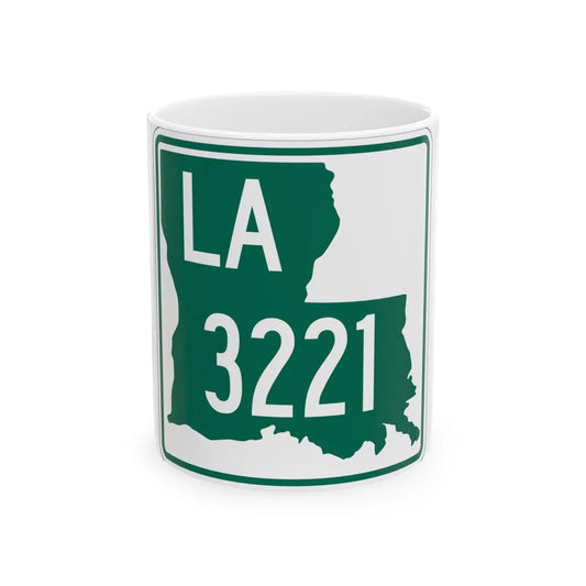 Louisiana 3221 (Louisiana) (Road Sign) White Coffee Mug 11oz - Go Mug Yourself