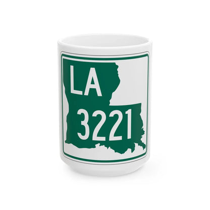 Louisiana 3221 (Louisiana) (Road Sign) White Coffee Mug 15oz - Go Mug Yourself