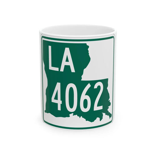 Louisiana 4062 (Louisiana) (Road Sign) White Coffee Mug 11oz - Go Mug Yourself