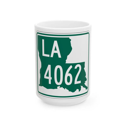 Louisiana 4062 (Louisiana) (Road Sign) White Coffee Mug 15oz - Go Mug Yourself