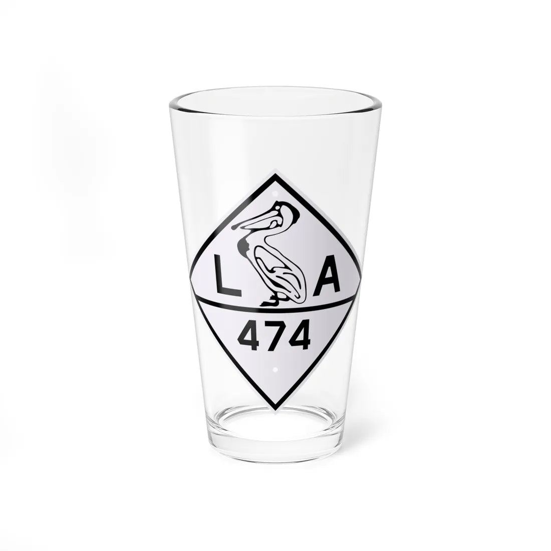 Louisiana 474 1924 (Louisiana) (Road Sign) Pint Glass 16oz 16oz - Go Mug Yourself
