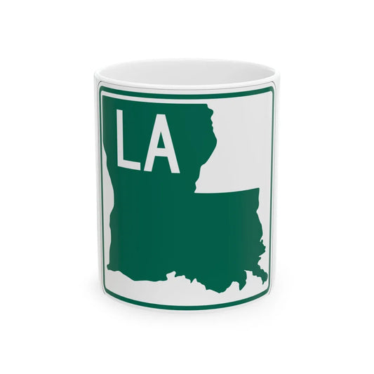 Louisiana blank (Louisiana) (Road Sign) White Coffee Mug 11oz - Go Mug Yourself