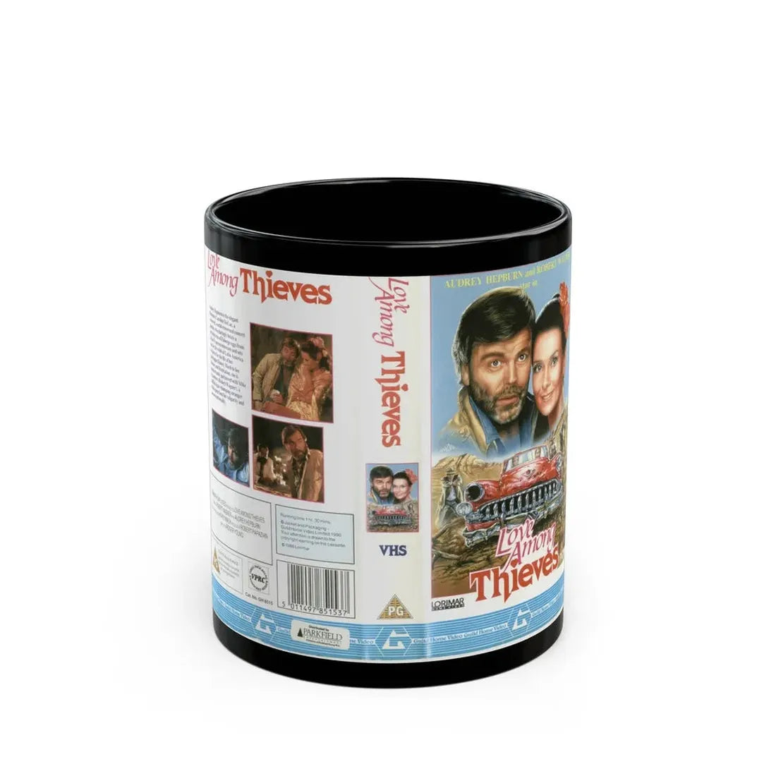 LOVE AMONG THIEVES (VHS COVER) - Black Coffee Mug 11oz - Go Mug Yourself