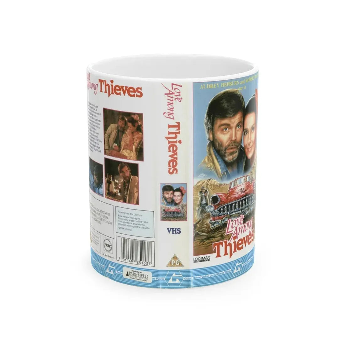 LOVE AMONG THIEVES (VHS COVER) - White Coffee Mug 11oz - Go Mug Yourself