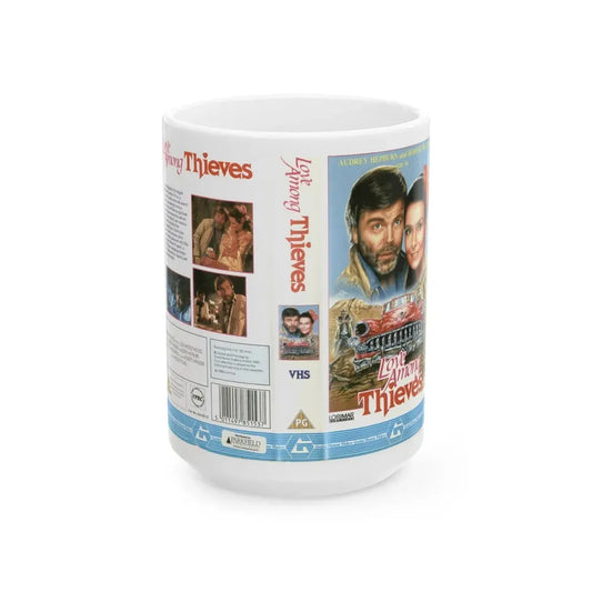LOVE AMONG THIEVES (VHS COVER) - White Coffee Mug 15oz - Go Mug Yourself