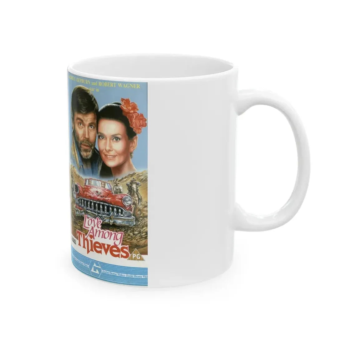 LOVE AMONG THIEVES (VHS COVER) - White Coffee Mug - Go Mug Yourself