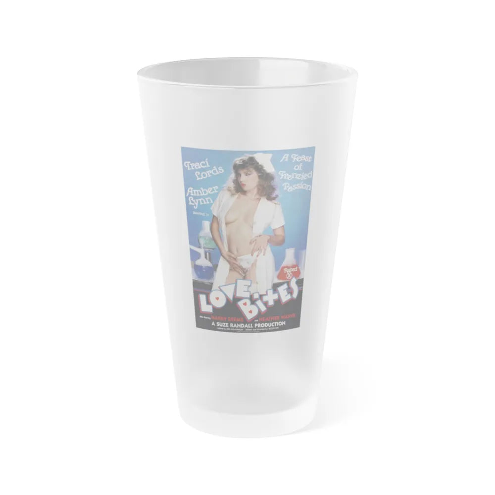 LOVE BITES 1985 Movie Poster - Frosted Pint Glass 16oz-Go Mug Yourself