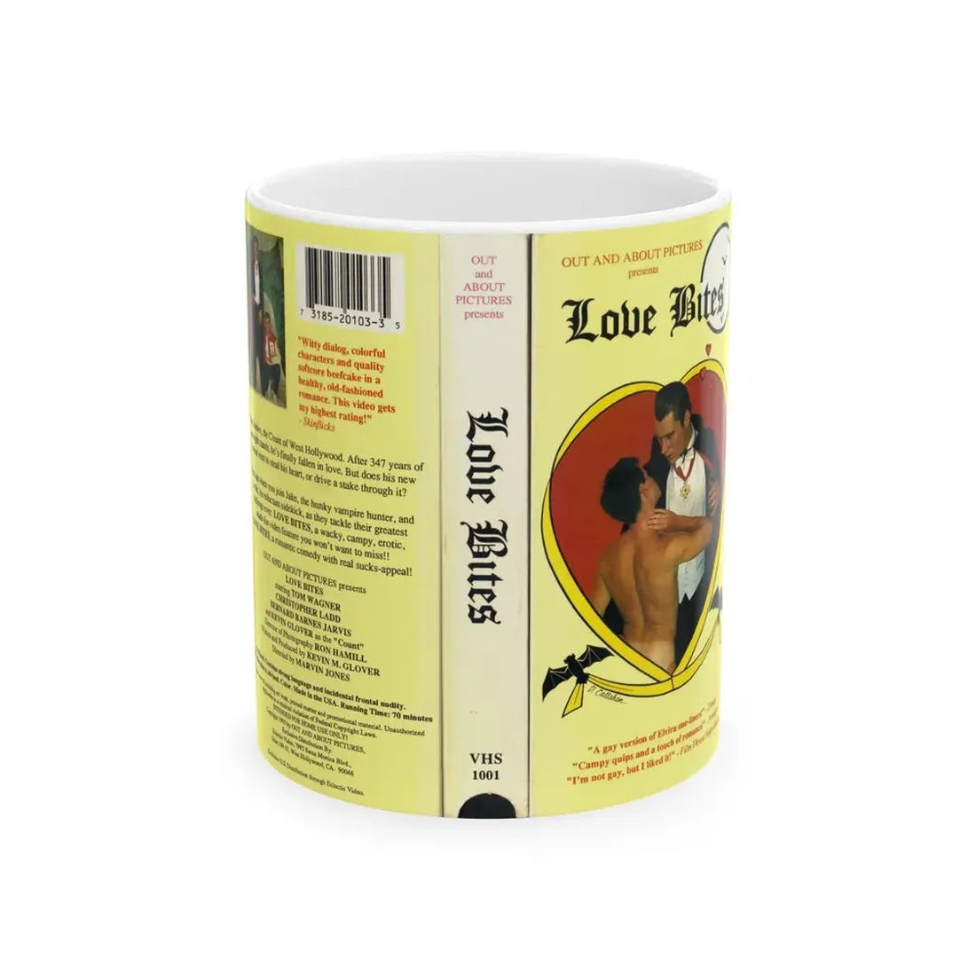 LOVE BITES OUT AND OUT PICTURES (VHS COVER) - White Coffee Mug 11oz - Go Mug Yourself
