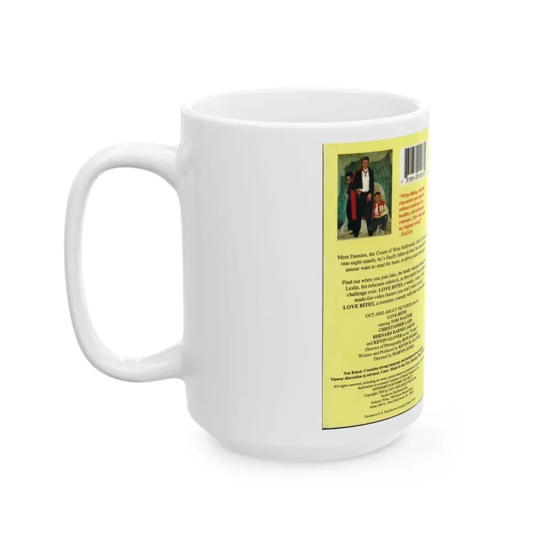 LOVE BITES OUT AND OUT PICTURES (VHS COVER) - White Coffee Mug - Go Mug Yourself