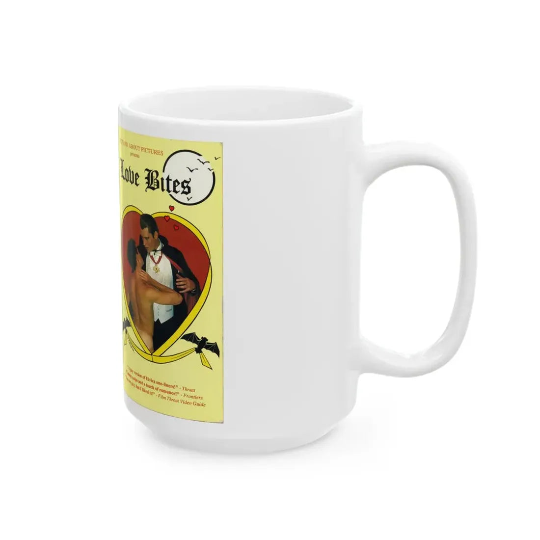 LOVE BITES OUT AND OUT PICTURES (VHS COVER) - White Coffee Mug - Go Mug Yourself