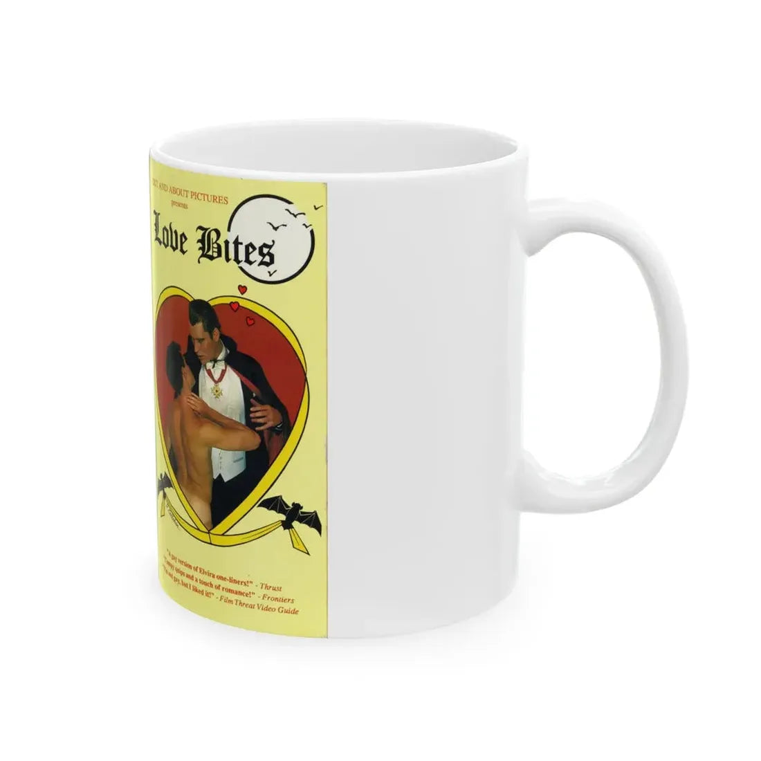 LOVE BITES OUT AND OUT PICTURES (VHS COVER) - White Coffee Mug - Go Mug Yourself