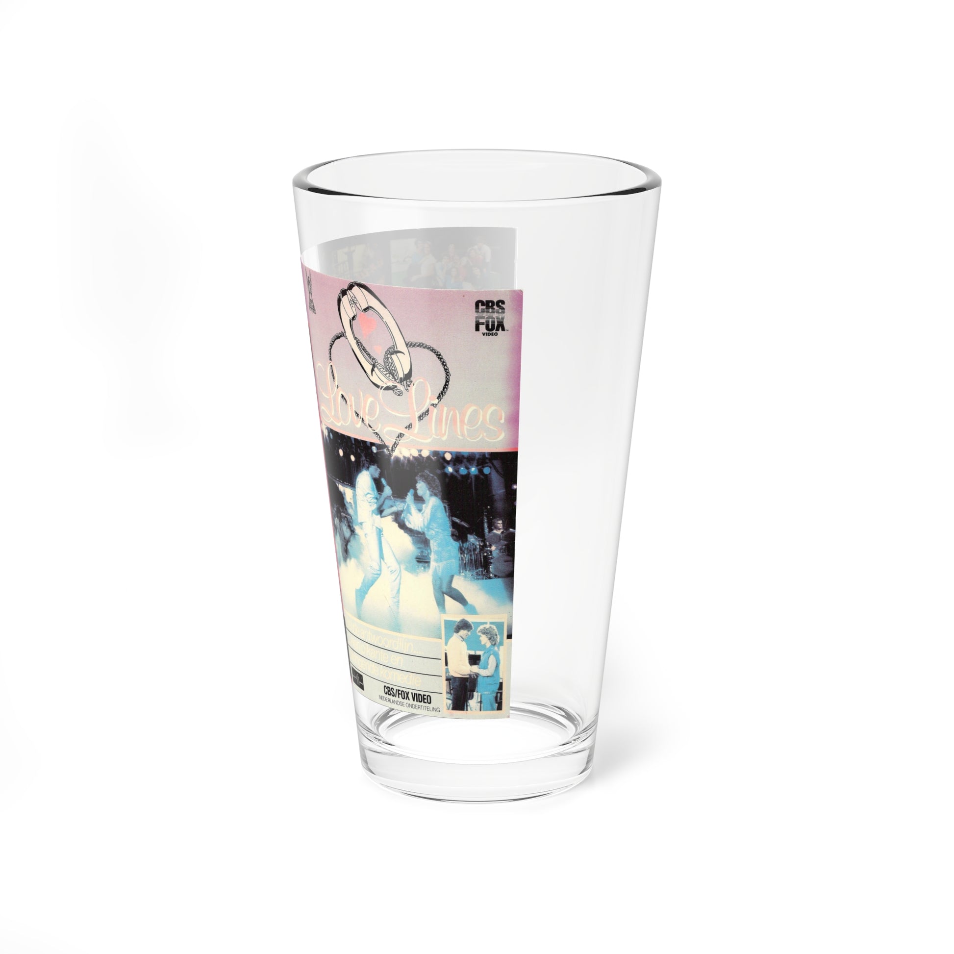 LOVE LINES (VHS COVER) Pint Glass 16oz-Go Mug Yourself