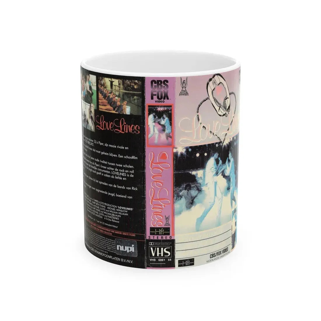 LOVE LINES (VHS COVER) - White Coffee Mug 11oz - Go Mug Yourself