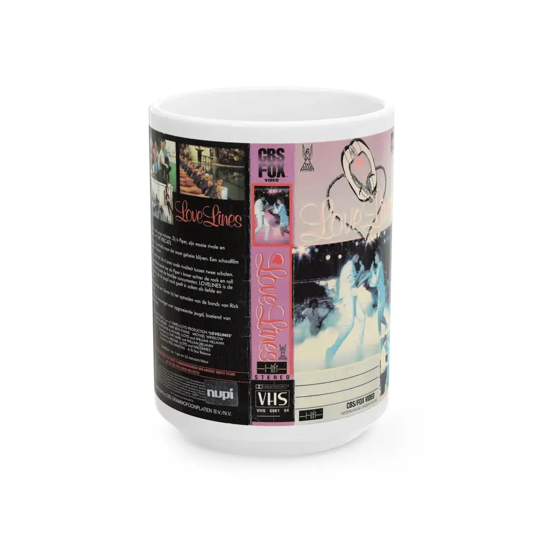 LOVE LINES (VHS COVER) - White Coffee Mug 15oz - Go Mug Yourself