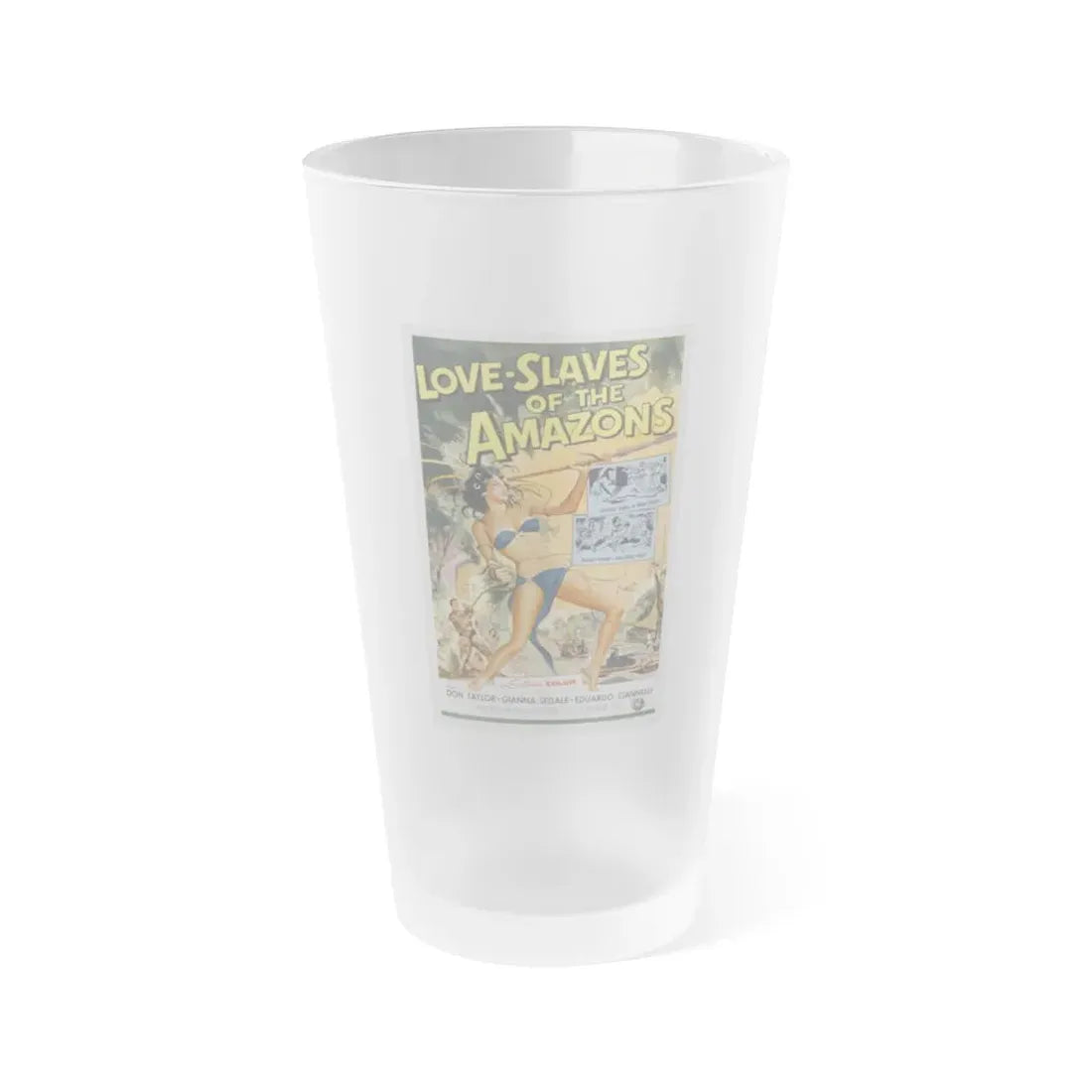 LOVE SLAVES OF THE AMAZON 1957 Movie Poster - Frosted Pint Glass 16oz Default Title - Go Mug Yourself