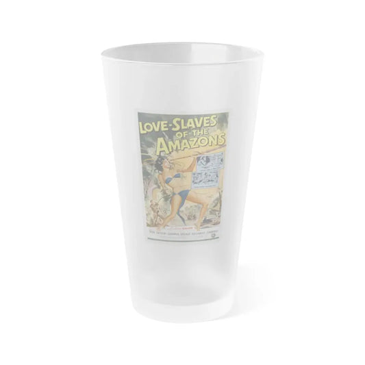 LOVE SLAVES OF THE AMAZON 1957 Movie Poster - Frosted Pint Glass 16oz Default Title - Go Mug Yourself