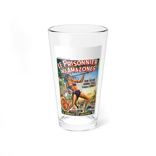 LOVE SLAVES OF THE AMAZON (BELGIAN) 1957 Movie Poster - Pint Glass 16oz 16oz - Go Mug Yourself