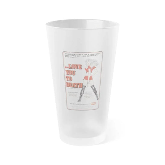 LOVE YOU TO DEATH 1977 Movie Poster - Frosted Pint Glass 16oz Default Title - Go Mug Yourself