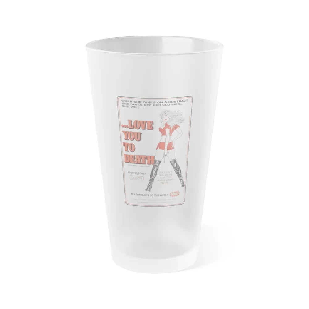 LOVE YOU TO DEATH 1977 Movie Poster - Frosted Pint Glass 16oz-Go Mug Yourself