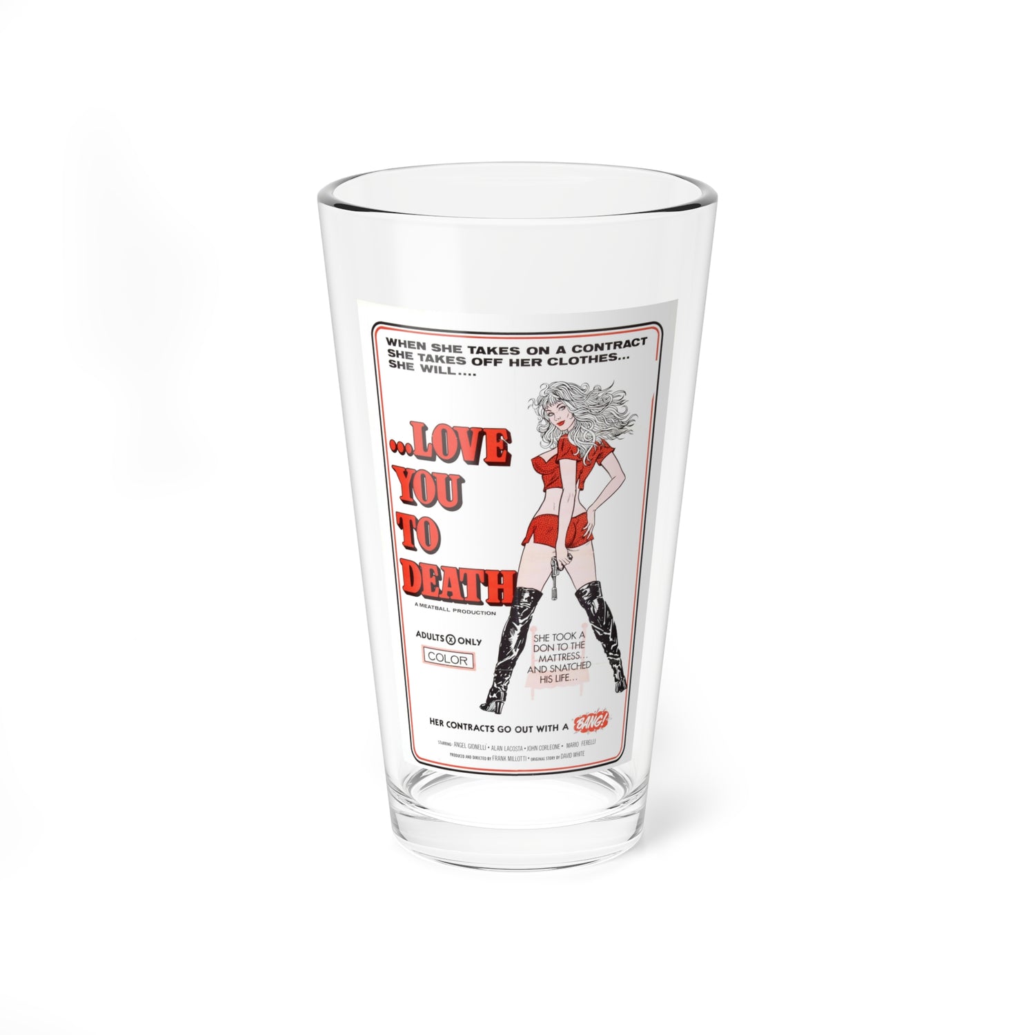 LOVE YOU TO DEATH 1977 Movie Poster - Pint Glass 16oz-16oz-Go Mug Yourself