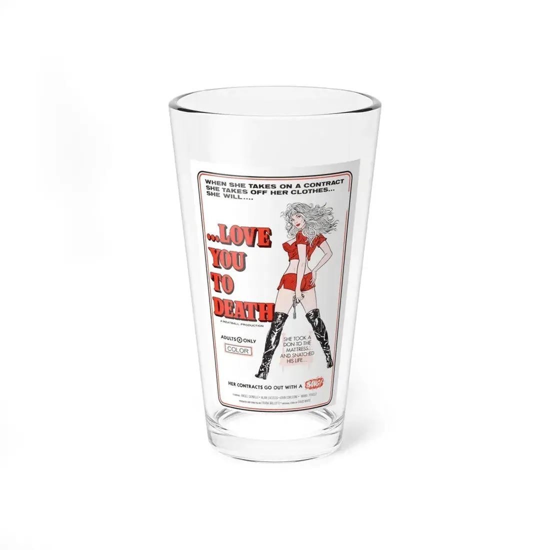 LOVE YOU TO DEATH 1977 Movie Poster - Pint Glass 16oz 16oz - Go Mug Yourself