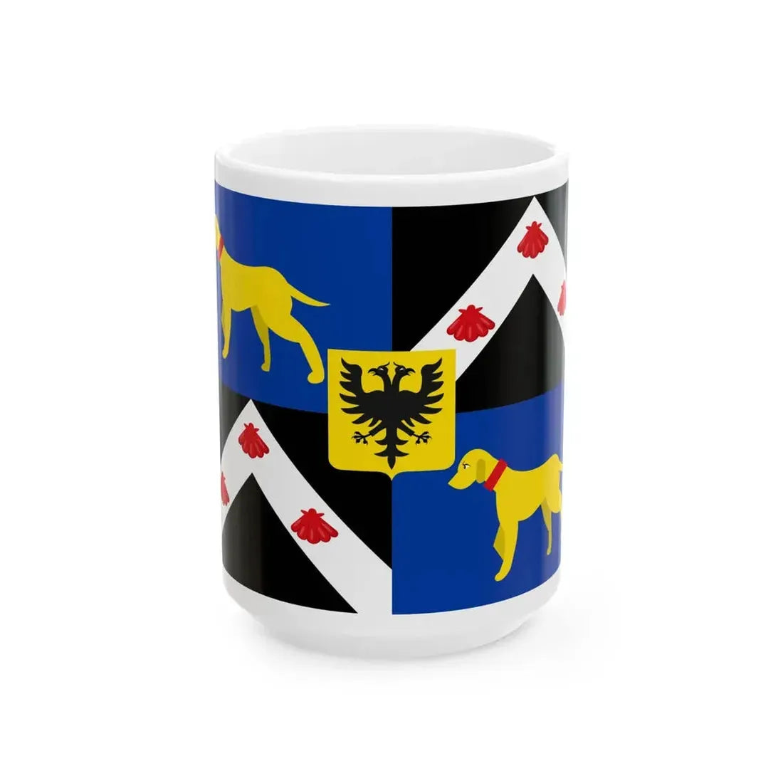 Lovendegem vlag (Belgium) White Coffee Mug 15oz - Go Mug Yourself
