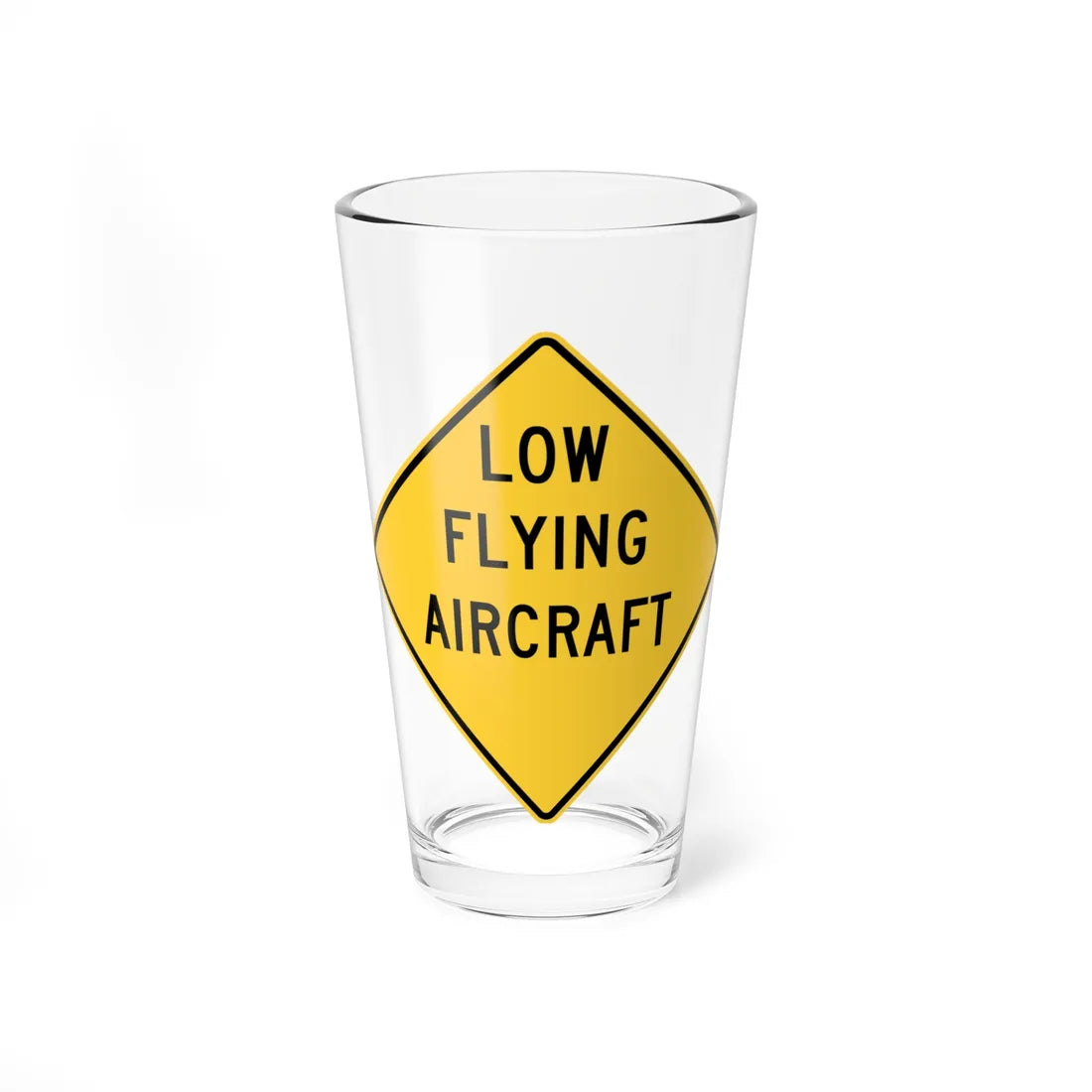 LOW FLYING AIRCRAFT MUTCD-DE W11-23-DE (Delaware) (Road Sign) Pint Glass 16oz 16oz - Go Mug Yourself