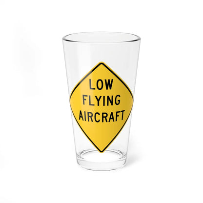 LOW FLYING AIRCRAFT MUTCD-DE W11-23-DE (Delaware) (Road Sign) Pint Glass 16oz 16oz - Go Mug Yourself