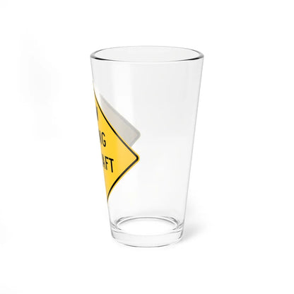 LOW FLYING AIRCRAFT MUTCD-DE W11-23-DE (Delaware) (Road Sign) Pint Glass 16oz - Go Mug Yourself