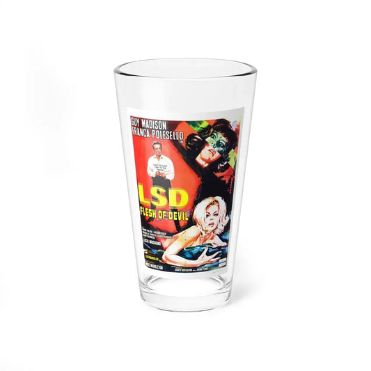 LSD FLESH OF DEVIL 1967 Movie Poster - Pint Glass 16oz 16oz - Go Mug Yourself