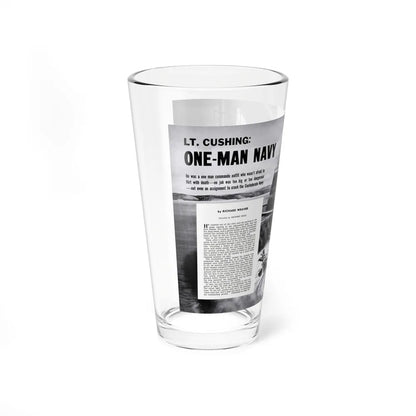 Lt Cushing - One-Man Navy, Man's Life, January 1959 - Pint Glass 16oz-Go Mug Yourself