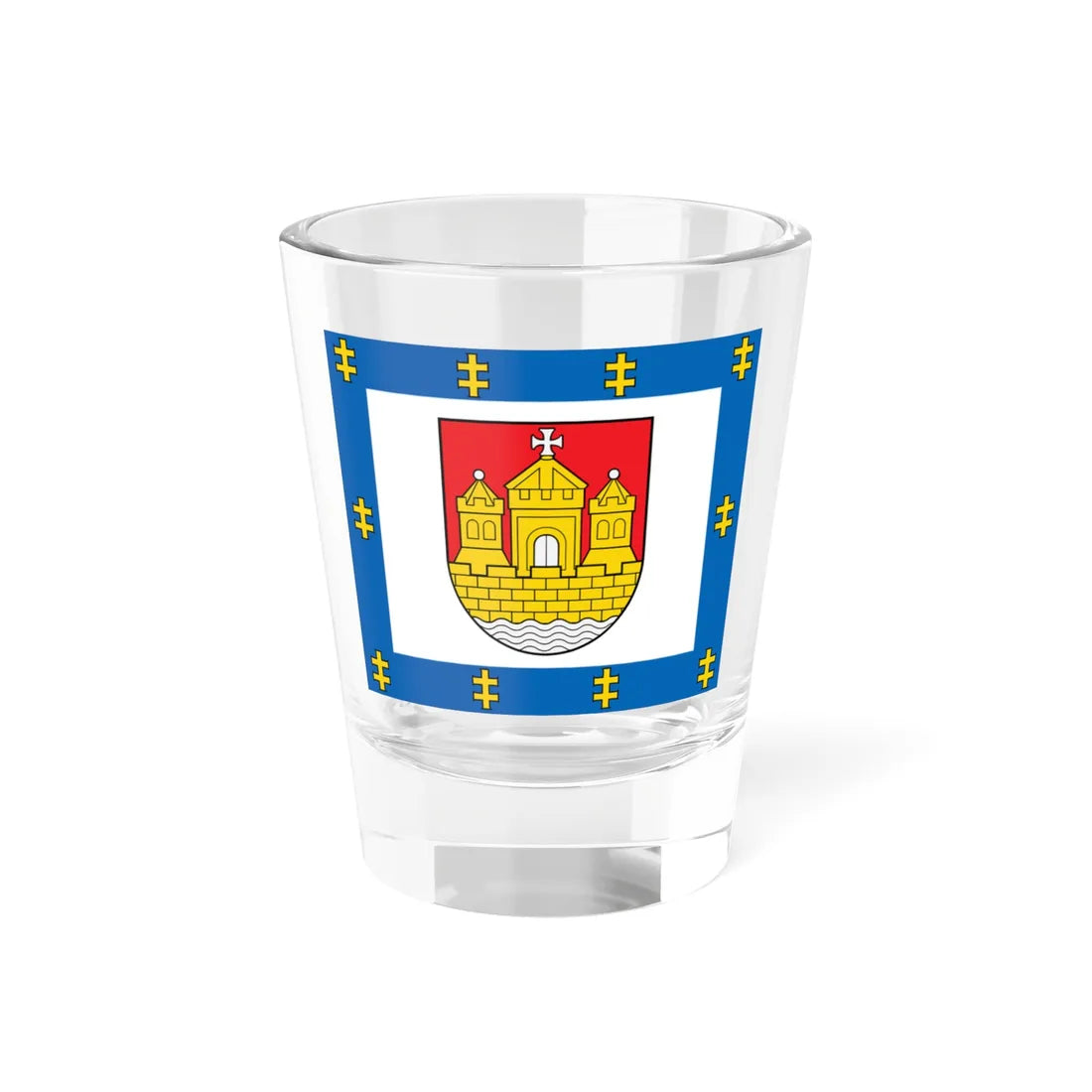 LTU Klaipėdos apskritis flag (Lithuania) Shot Glass 1.5oz 1.5oz - Go Mug Yourself